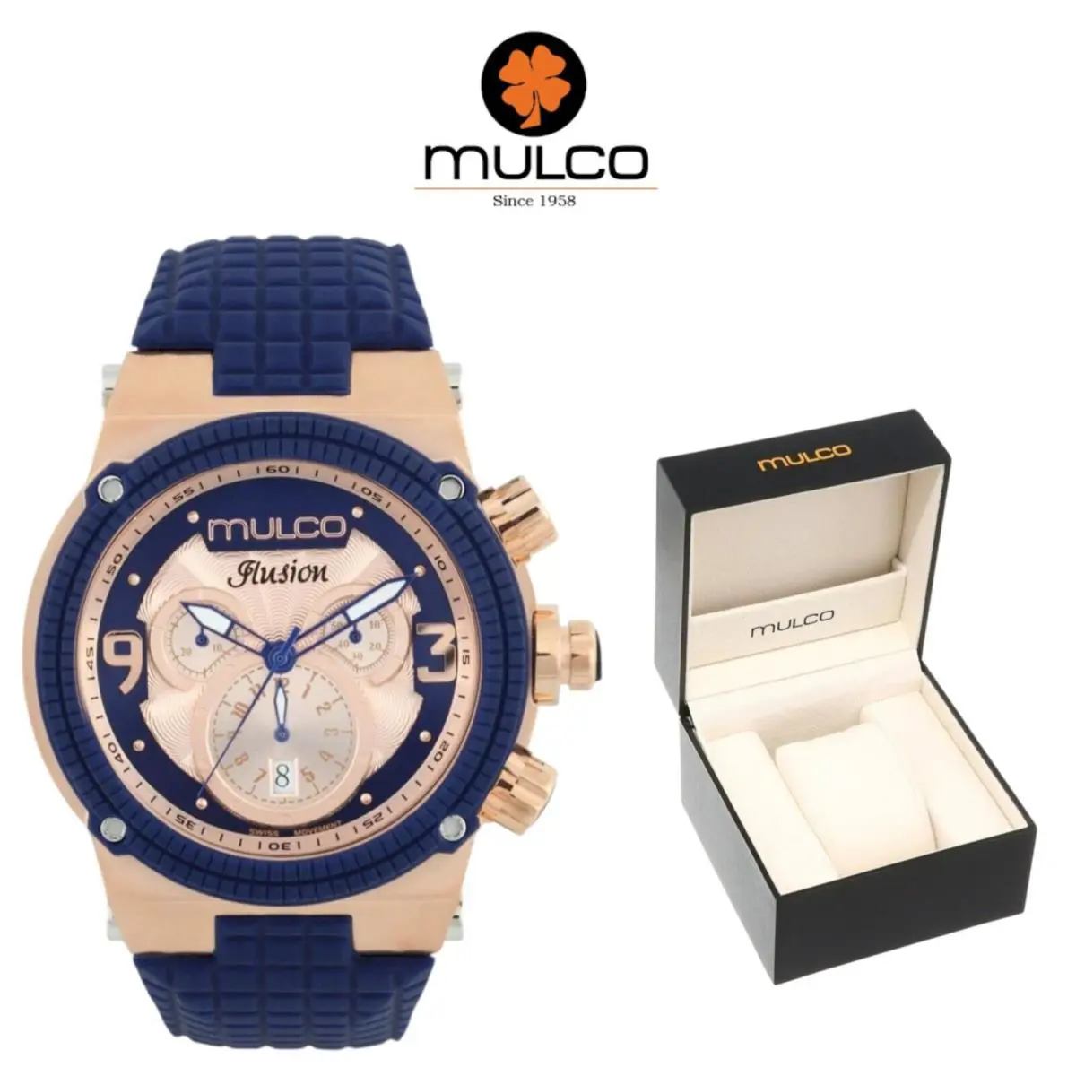 Mulco Ilusion MW5-12140-043 Chronograph Watch with Ronda 5030 Quartz Movement Blue