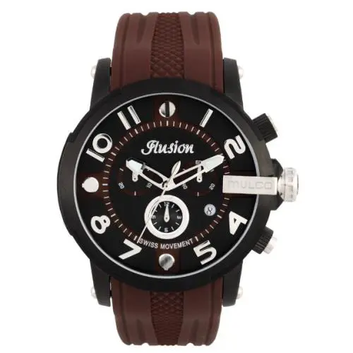 Unisex Ilusion Roll Analog Display Swiss Quartz Brown Mulco Watch MW3-12239-035