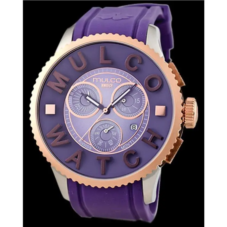 Unisex MW3-10302-053 Mwatch 3D Collection Purple Silicone Quartz Watch by Mulco