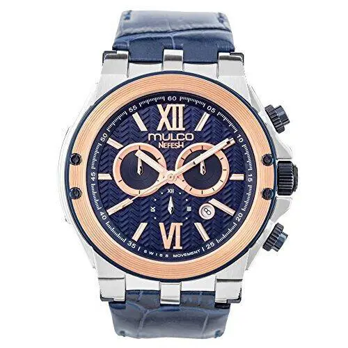 Mulco Nefesh Iconic Blue Dial Blue Leather Band Analog Watch MW1-35199-043