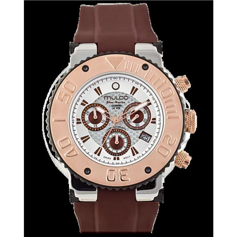 Men`s MW3-70601-031 Bluemarine Collection Chronograph Brown Silicone Watch by Mulco