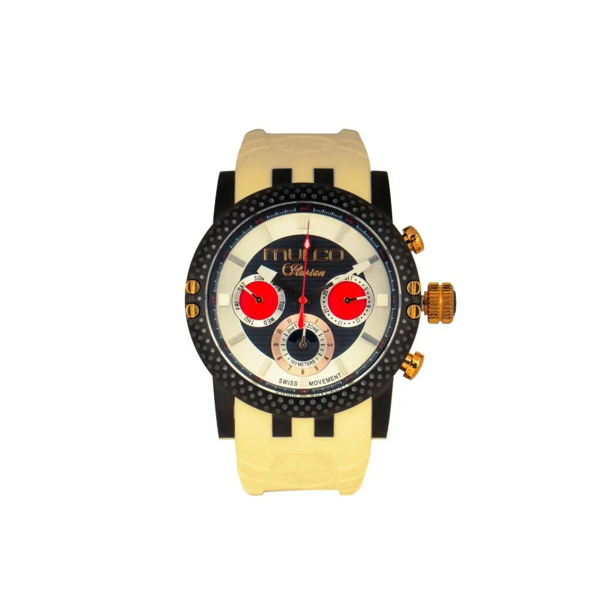 Mulco Lincoln Illusion MW3-11169-015 Unisex 48mm Chronograph Silicone Watch