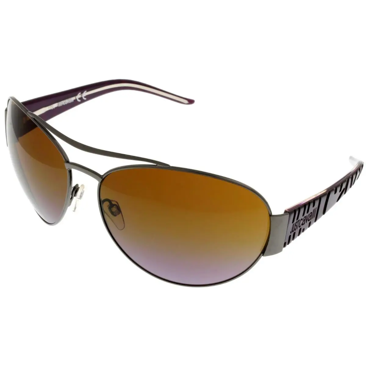 Sunglasses Women Ruthenium Purple Brown Aviator JC 088S 731 by Just Cavalli