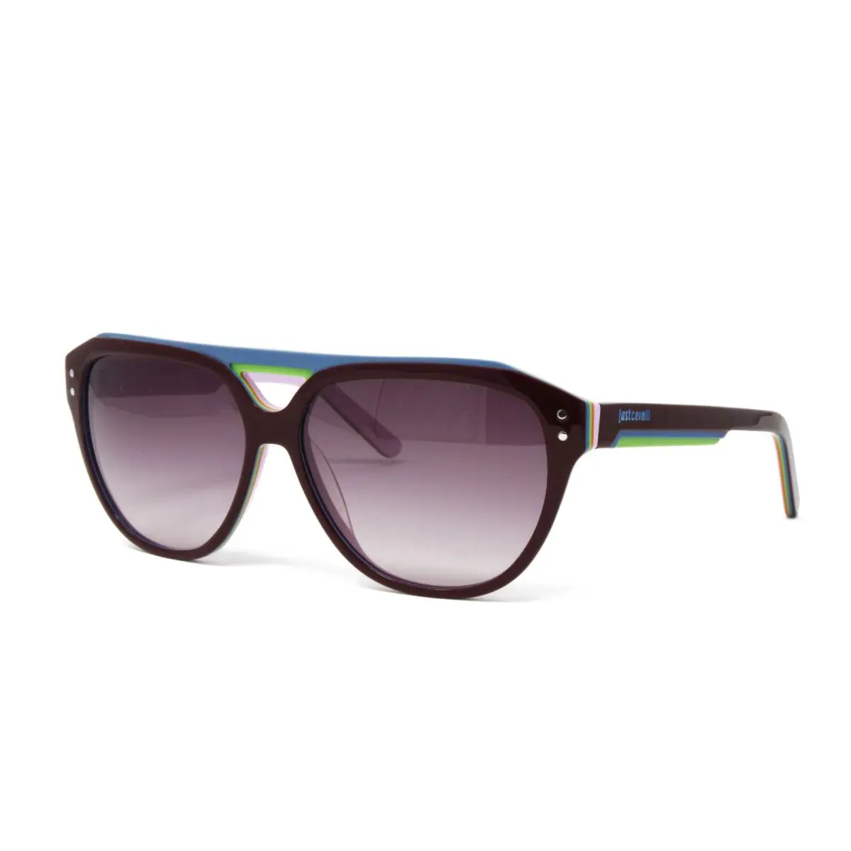 Sunglasses Unisex Square JC505S 71B Burgundy/pink/blue/green Orange by Just Cavalli