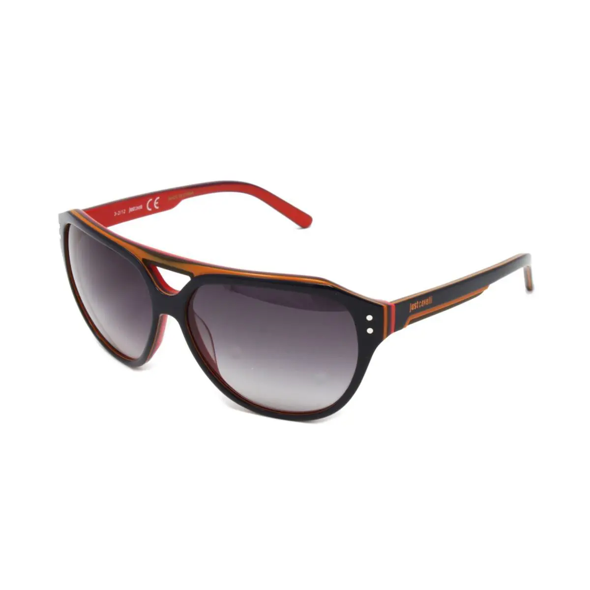 Just Cavalli Sunglasses Unisex Square JC505S 92W Black/red/orange 58mm - Frame: Black, Lens: Gray