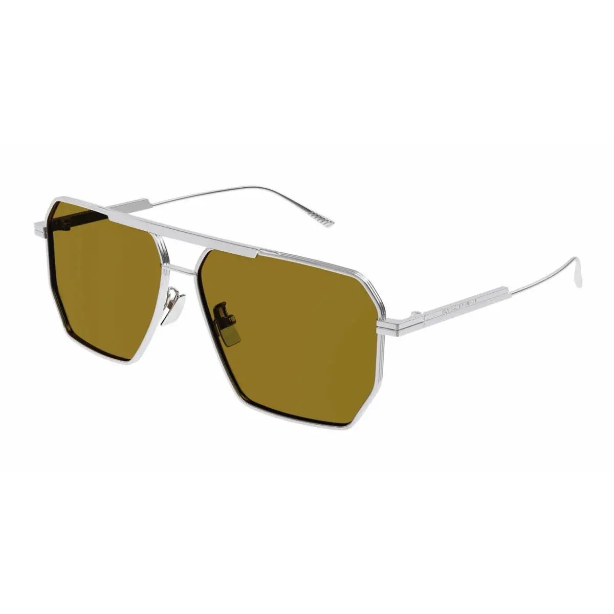 BV1012S 007 Silver Brown Lens Square Sunglasses Unisex by Bottega Veneta