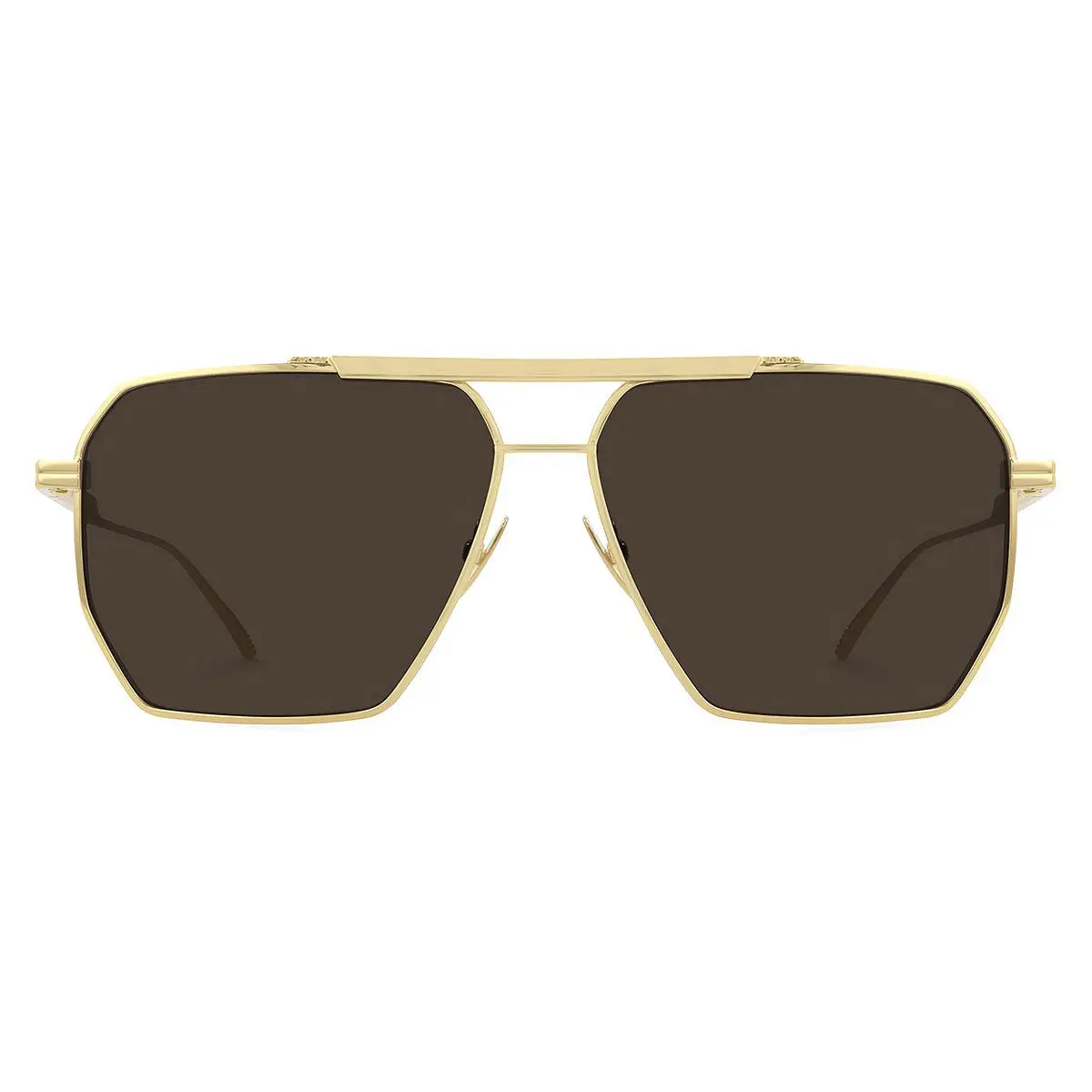 Bottega Veneta BV1012S Sunglasses Men Gold Brown Aviator 60