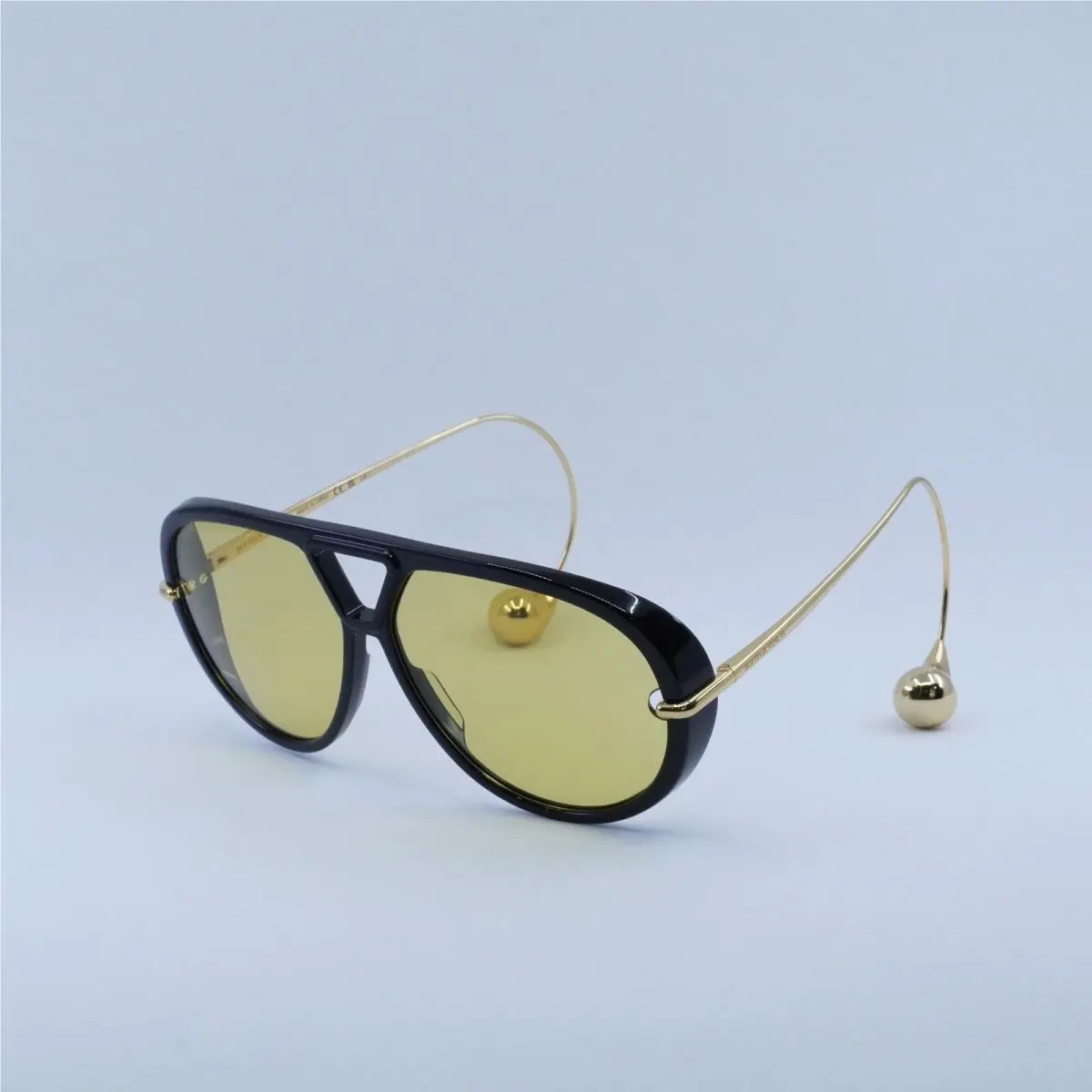Bottega Veneta BV1273S 003 Black and Gold/yellow 63-12-180 Sunglasses