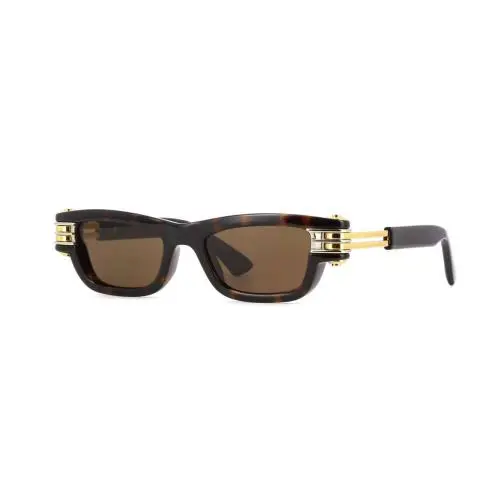 Bottega Veneta BV1308S Shiny Dark Havana and Gold/brown 002 Sunglasses - Frame: Shiny Dark Havana And Gold, Lens: Brown
