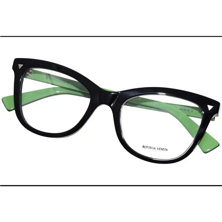 Bottega Veneta BV1226O 005 Eyeglasses Women`s Black/green Full Rim Cat Eye 52mm