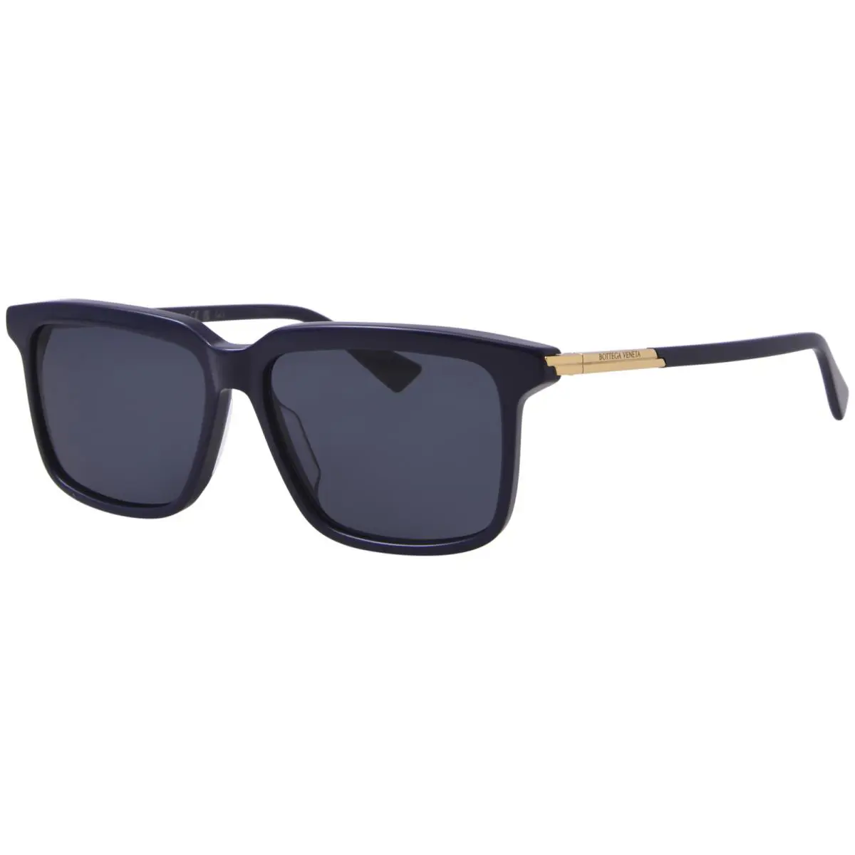 BV1261S 003 Sunglasses Men`s Blue/gold/blue Rectangle Shape 56mm by Bottega Veneta