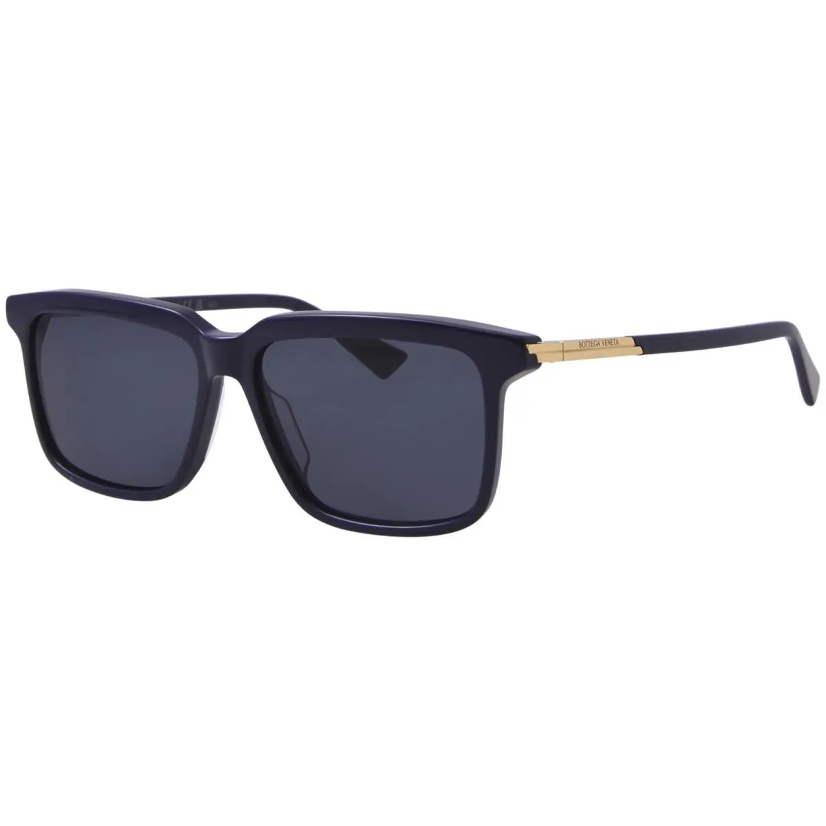 Bottega Veneta BV1261S 003 Sunglasses Men`s Blue/gold/blue Rectangle Shape 56mm