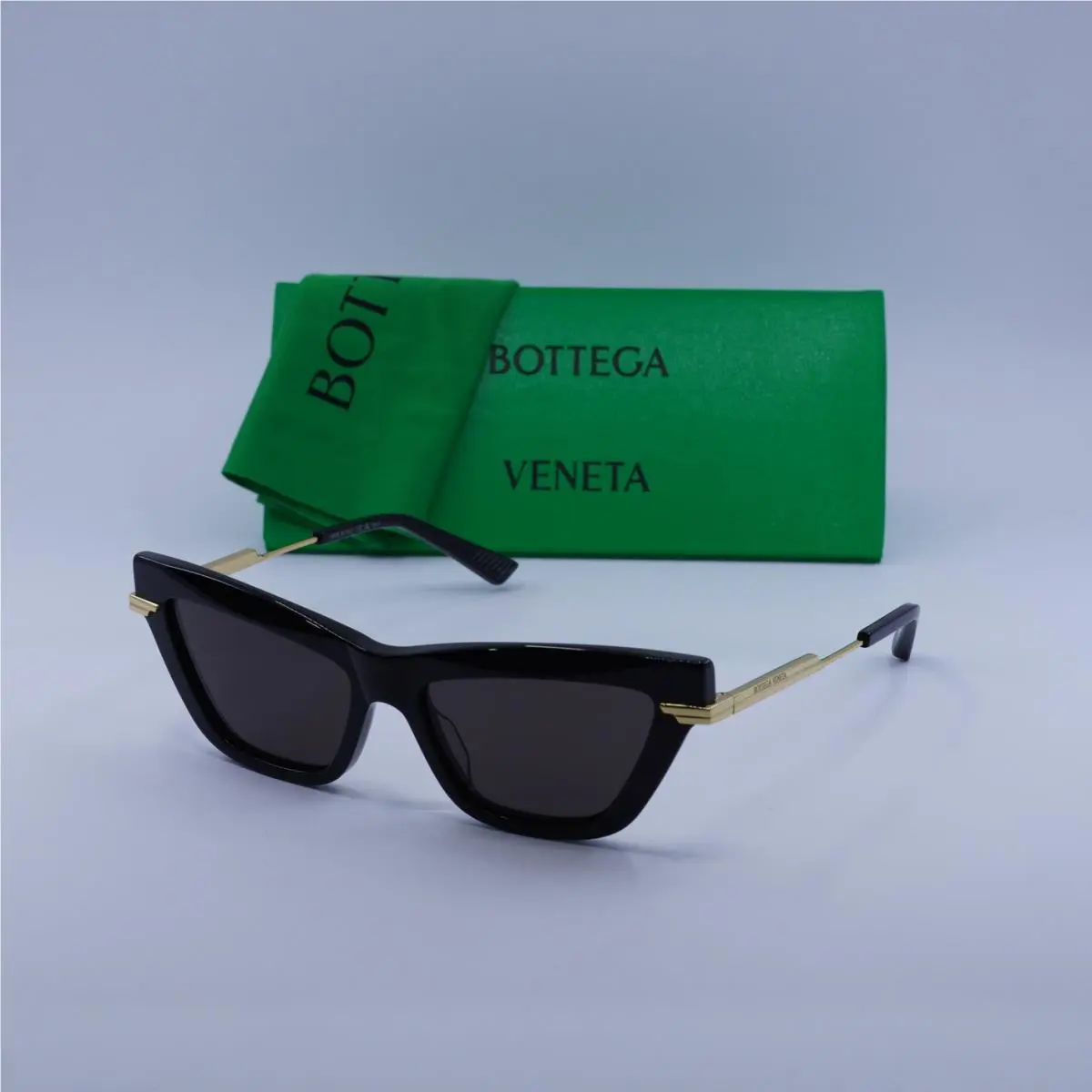 Bottega Veneta BV1241S 003 Transparent Green/gold/green 54-16-140 Sunglasses