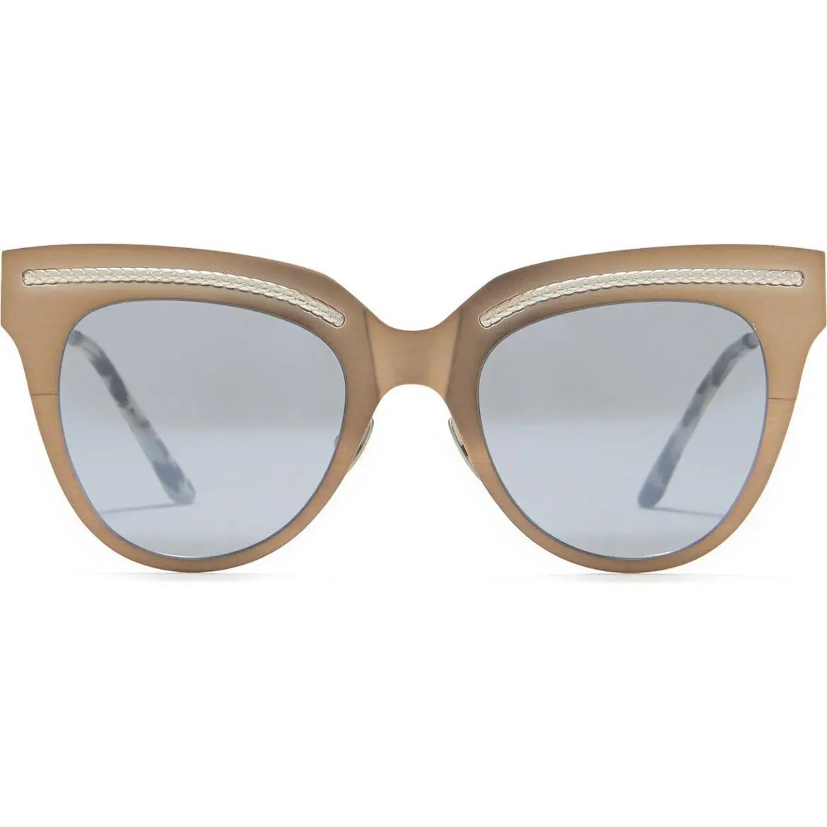 Bottega Veneta Women’s Core Cat Eye Sunglasses Cream Silver 50mm