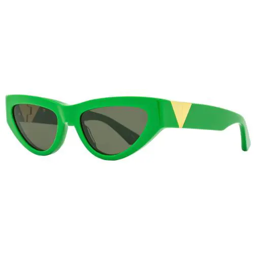 Bottega Veneta Cat Eye Sunglasses BV1176S 003 Green 55mm - Frame: Green, Lens: Brown