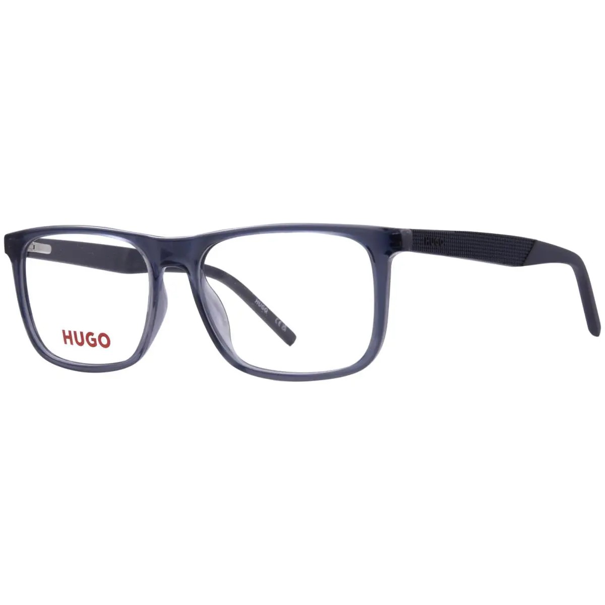 Hugo Boss HG-1307 Pjp Eyeglasses Frame Men`s Blue Full Rim Rectangle Shape 55mm