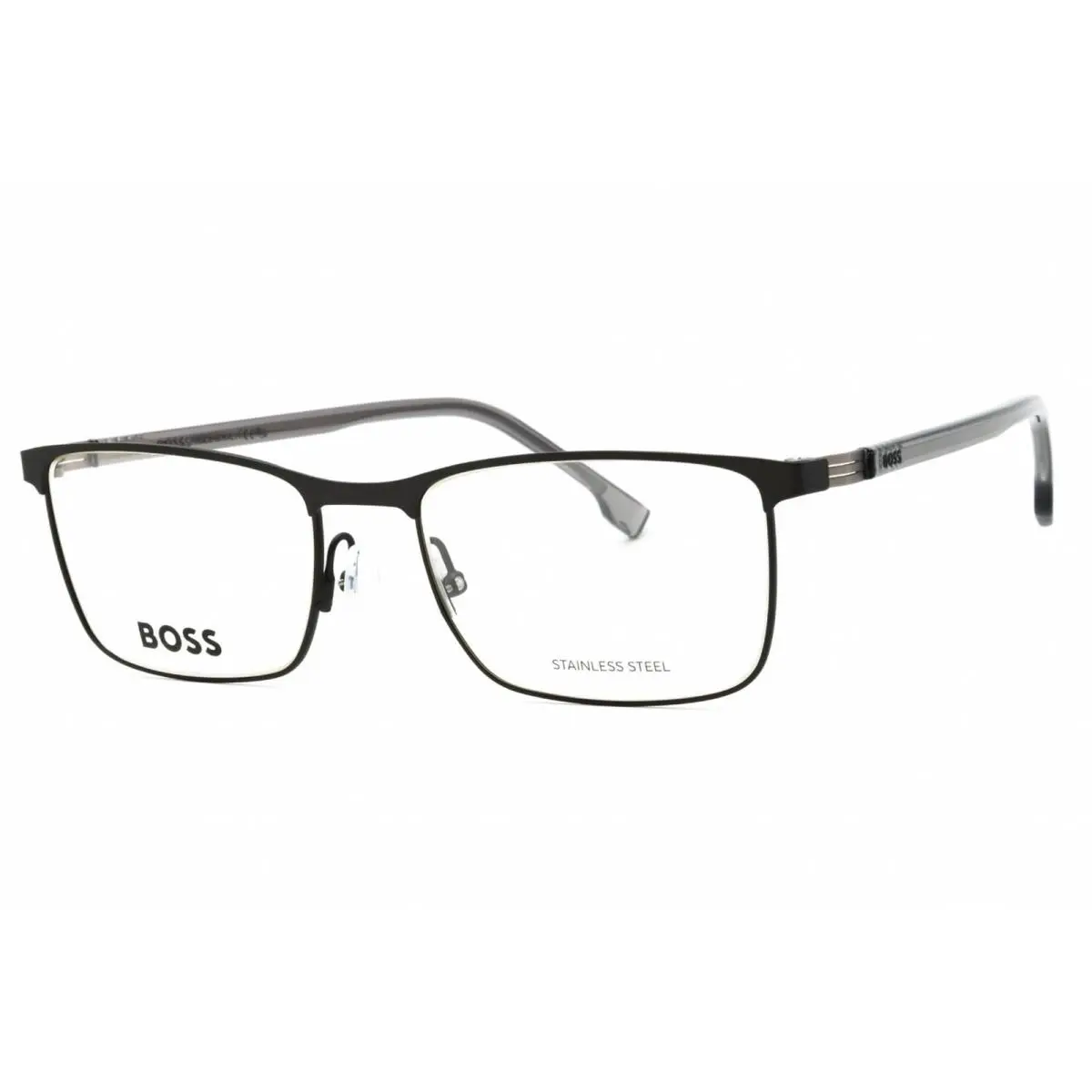 Hugo Boss Men`s Eyeglasses Matte Ruthenium Black Metal Frame Boss 1637 0SVK 00