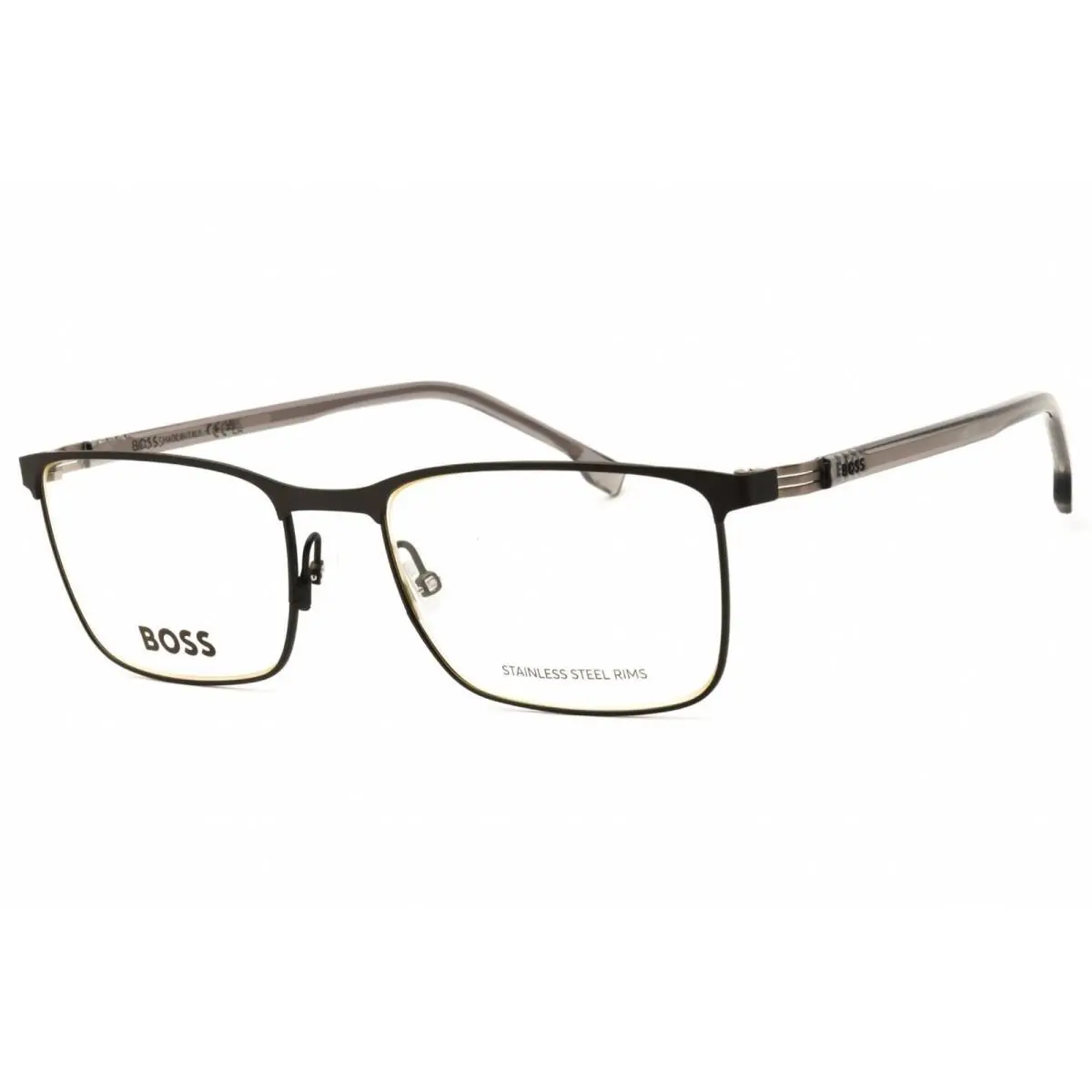 Hugo Boss Men`s Eyeglasses Matte Ruthenium/black Metal Full Rim 1637 0SVK 00