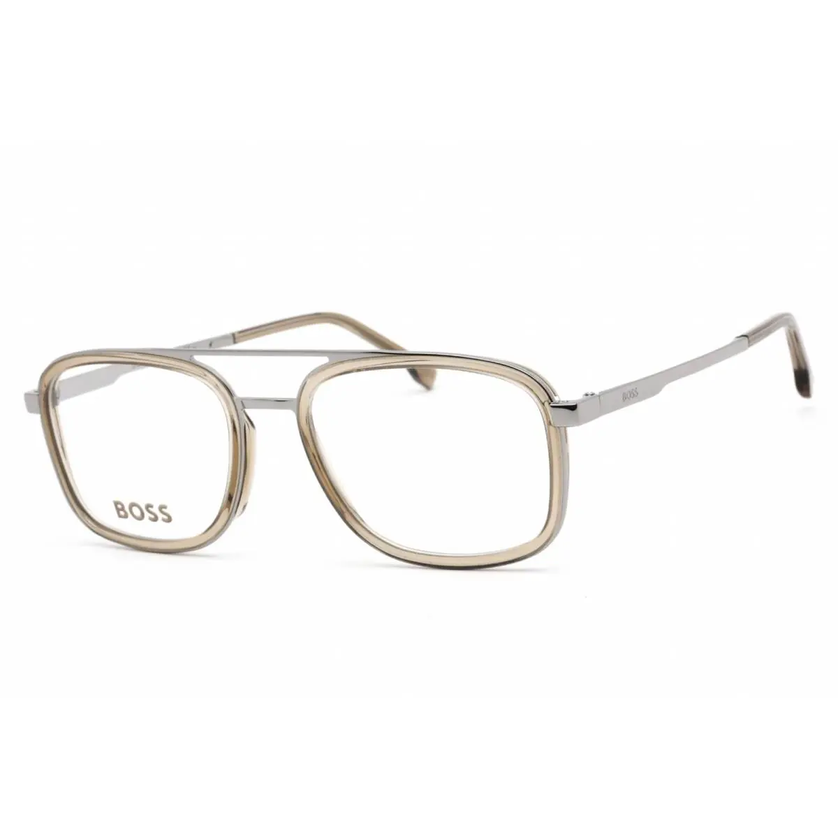 Hugo Boss Men`s Eyeglasses Aviator Ruthenium/brown Metal Frame Boss 1255 0WIJ 00