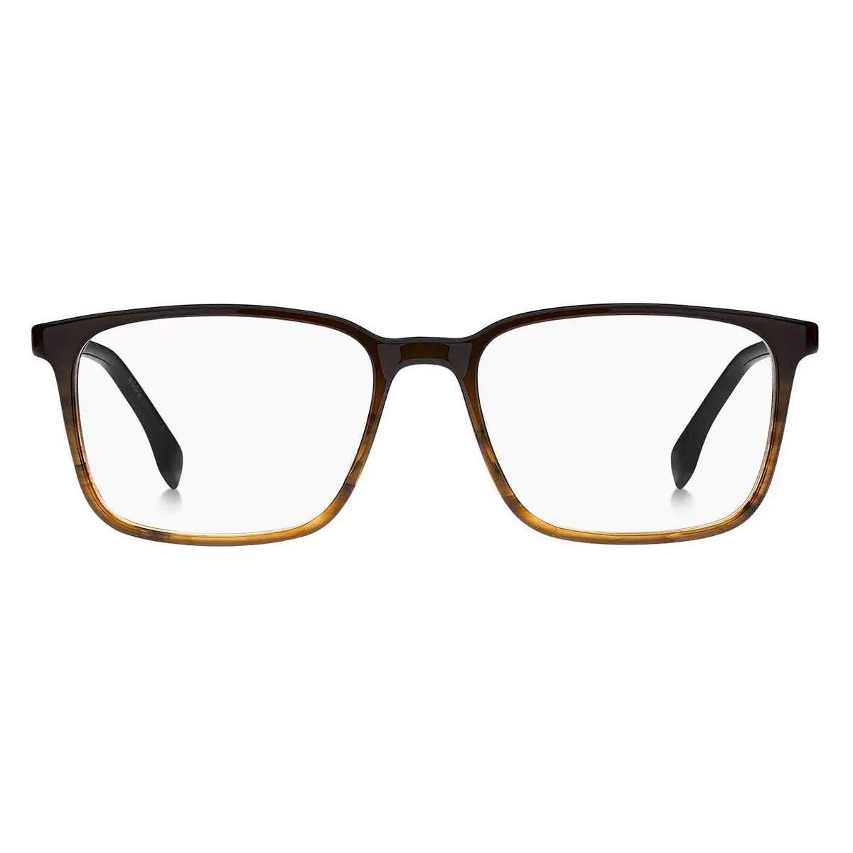 Boss 1436 Eyeglasses Men Brown Horn Rectangle 55mm - Frame: Brown Horn, Lens: Demo