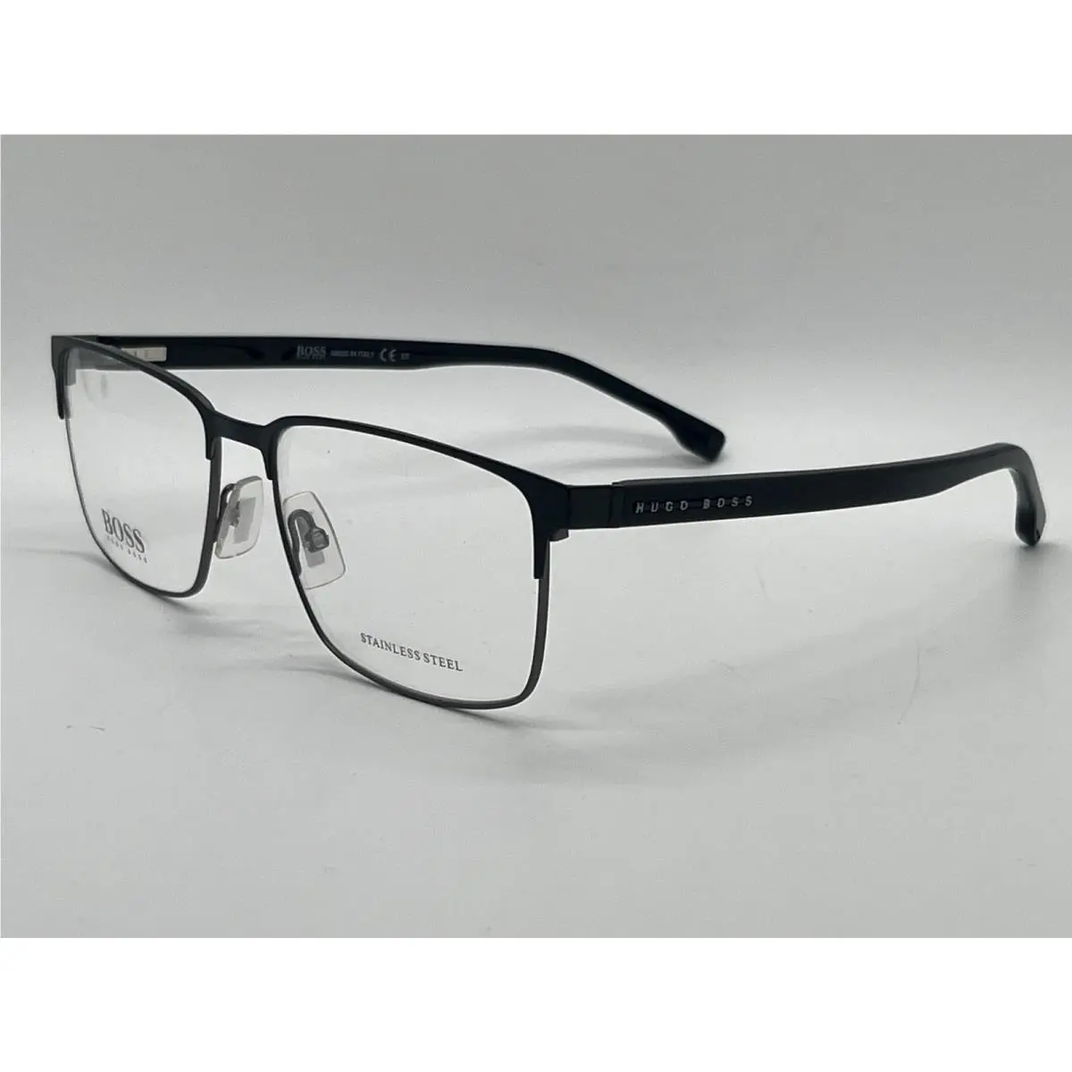 Hugo Boss 1301/U 003 Eyeglasses Men`s Matte Black Full Rim Rectangle Shape 57-17 - Frame: Black