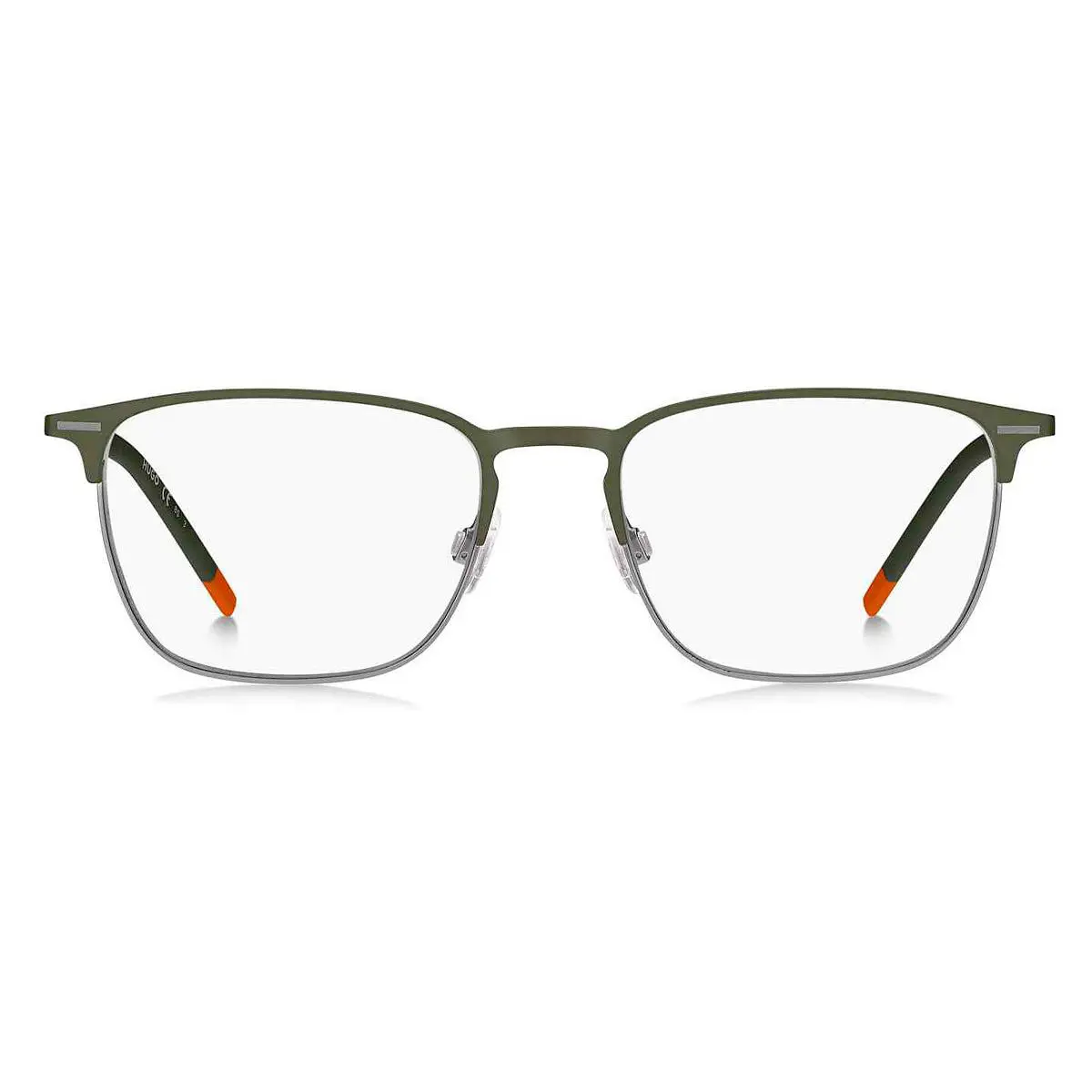 Hugo Boss HG 1235 Eyeglasses Men Green Ruthenium Rectangle 53 - Frame: Green Ruthenium, Lens: Demo