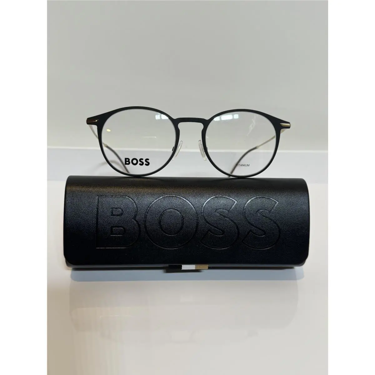 Hugo Boss 1252 003 Black Titanium Metal Eyeglasses 50mm