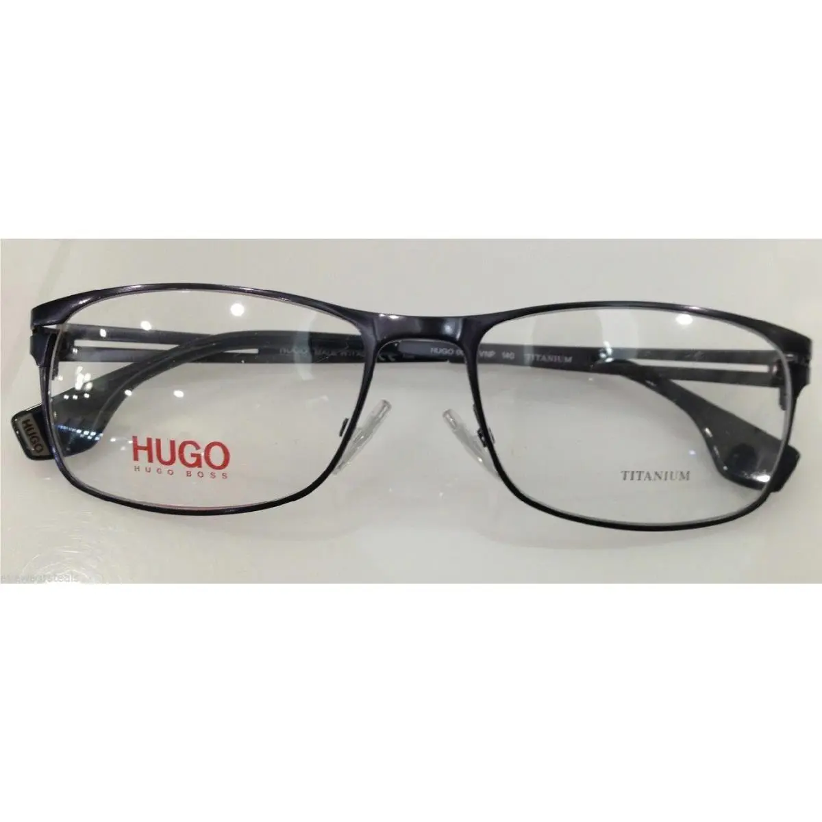 Hugo Boss Red 0081 Vpn Blue Metallic Gunmetal Titanium Eyeglasses 54-17-140 Flex