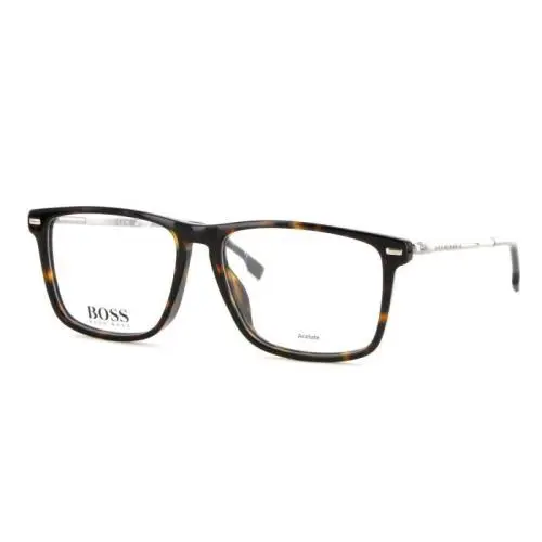 Rectangle Eyeglasses Boss 0931 c.086 Shiny Dark Havana Tortoise 54mm by Hugo Boss