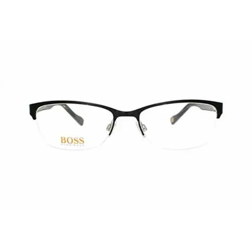 Hugo Boss Orange BO 0154 6SY Matte Black Semi Rimless Metal Eyeglasses 54-17-135 - Black, Frame: Black, Lens: Clear