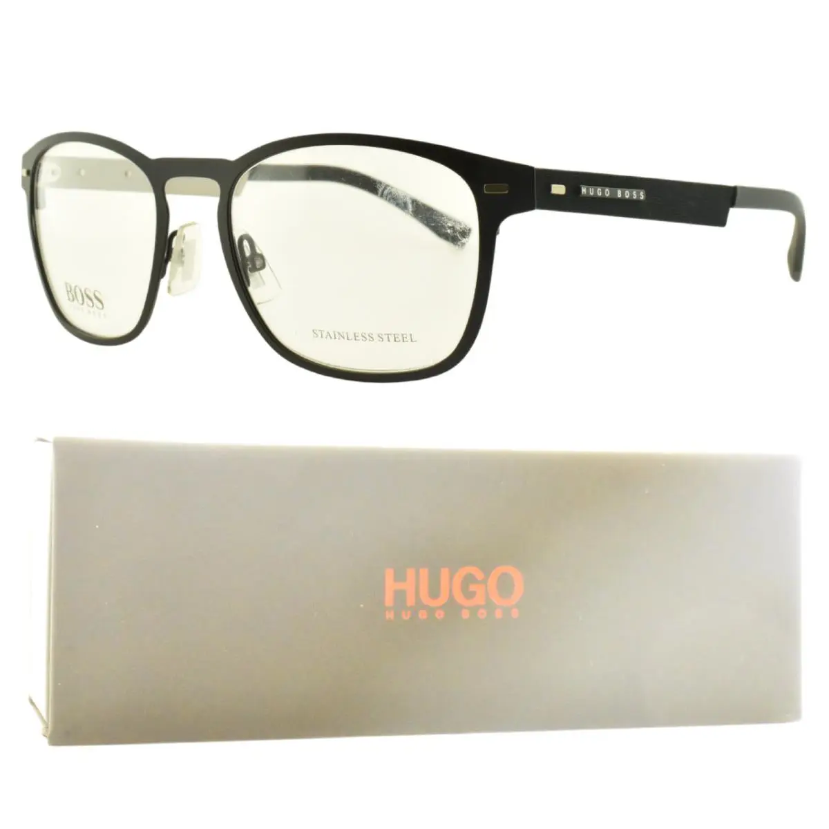 Hugo Boss 0935 003 Matte Black Square Full Rim Mens Optical Frame - Frame: Matte Black