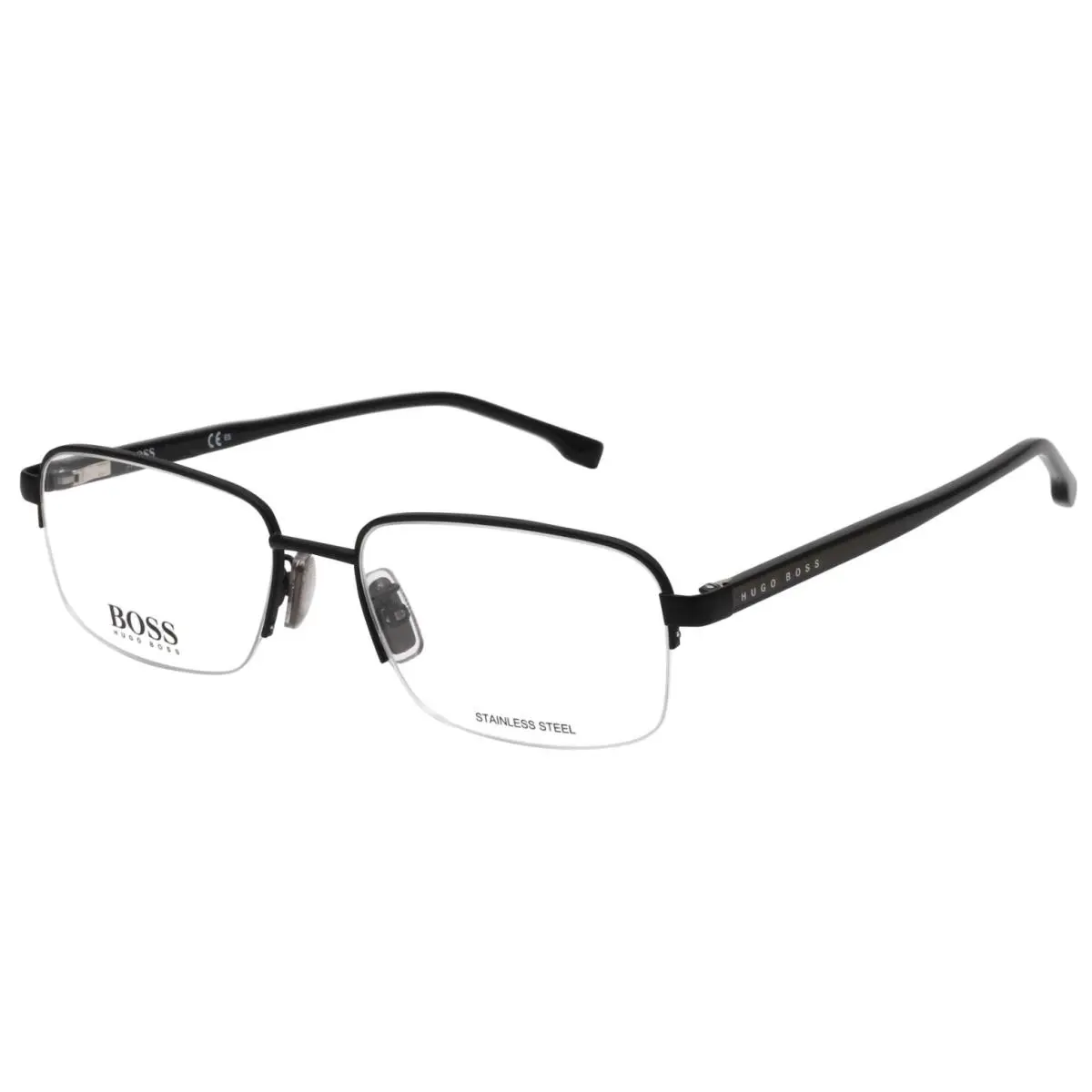 Hugo Boss Eyeglasses Boss 1064/F 003 56-18 145 Matte Black Semi-rimless Frames - Frame: Matte Black, Lens: Demos with Imprint