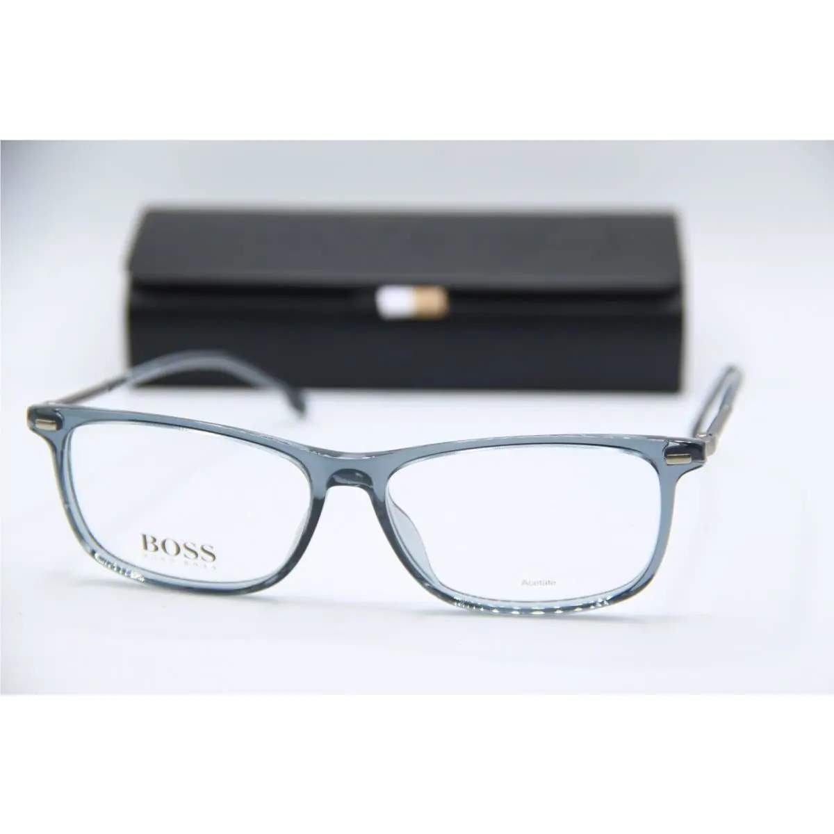 Hugo Boss 1229/U KB7 Crystal Blue Designer Eyeglasses W/case 56-15
