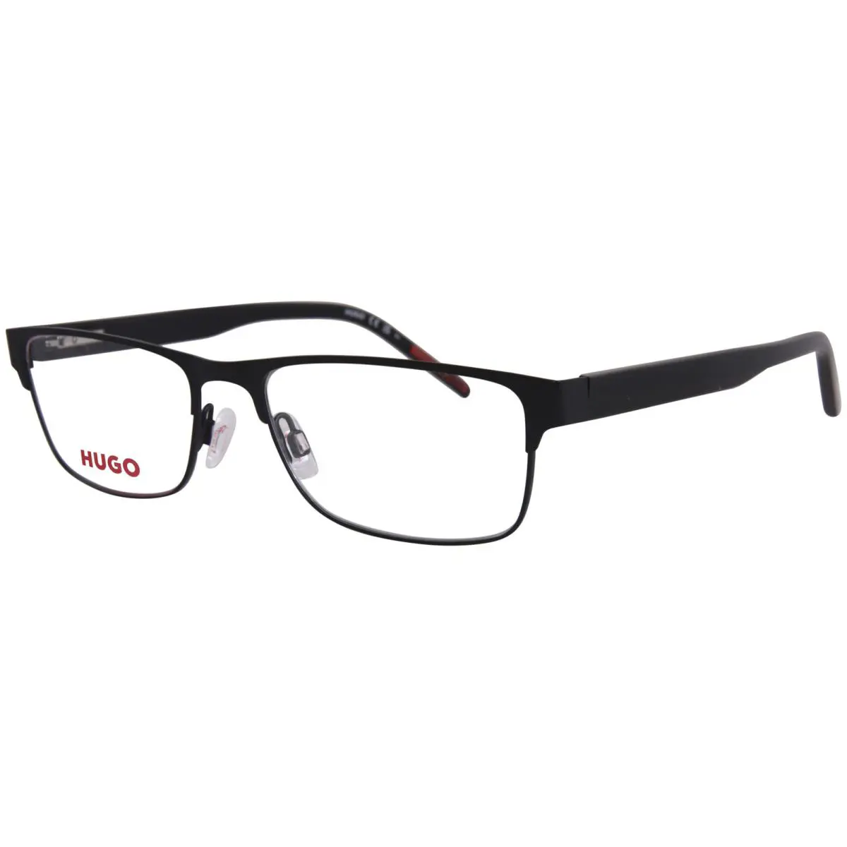 Hugo Boss HG-1263 807 Eyeglasses Frame Men`s Black Full Rim Rectangle Shape 55mm
