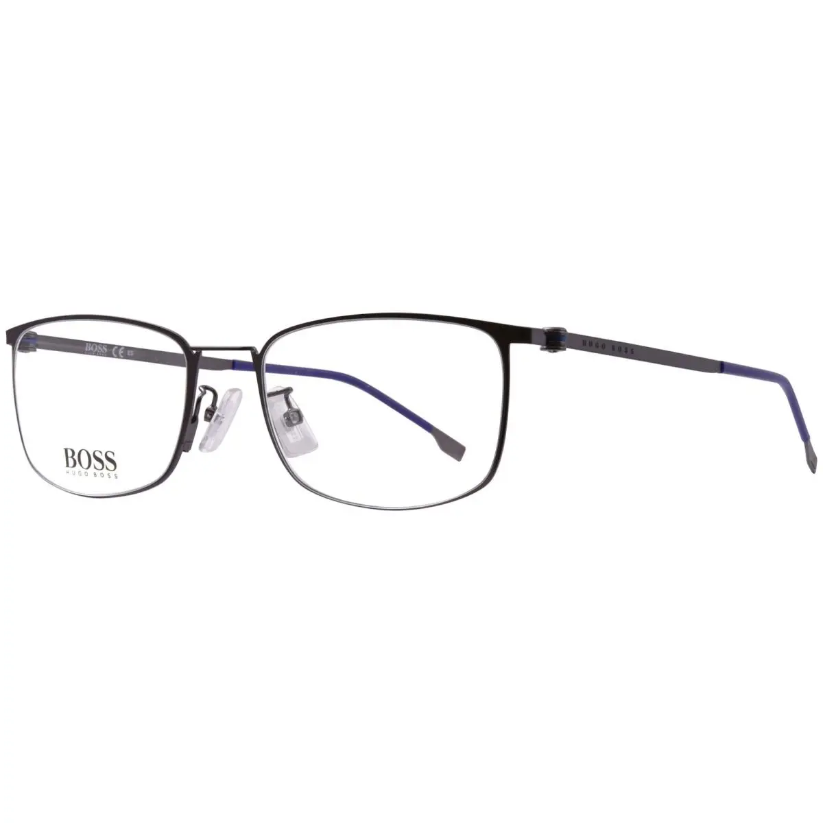 Hugo Boss 1351/F R80 Eyeglasses Men`s Dark Ruthenium Full Rim Square Shape 55mm - Frame: Gray