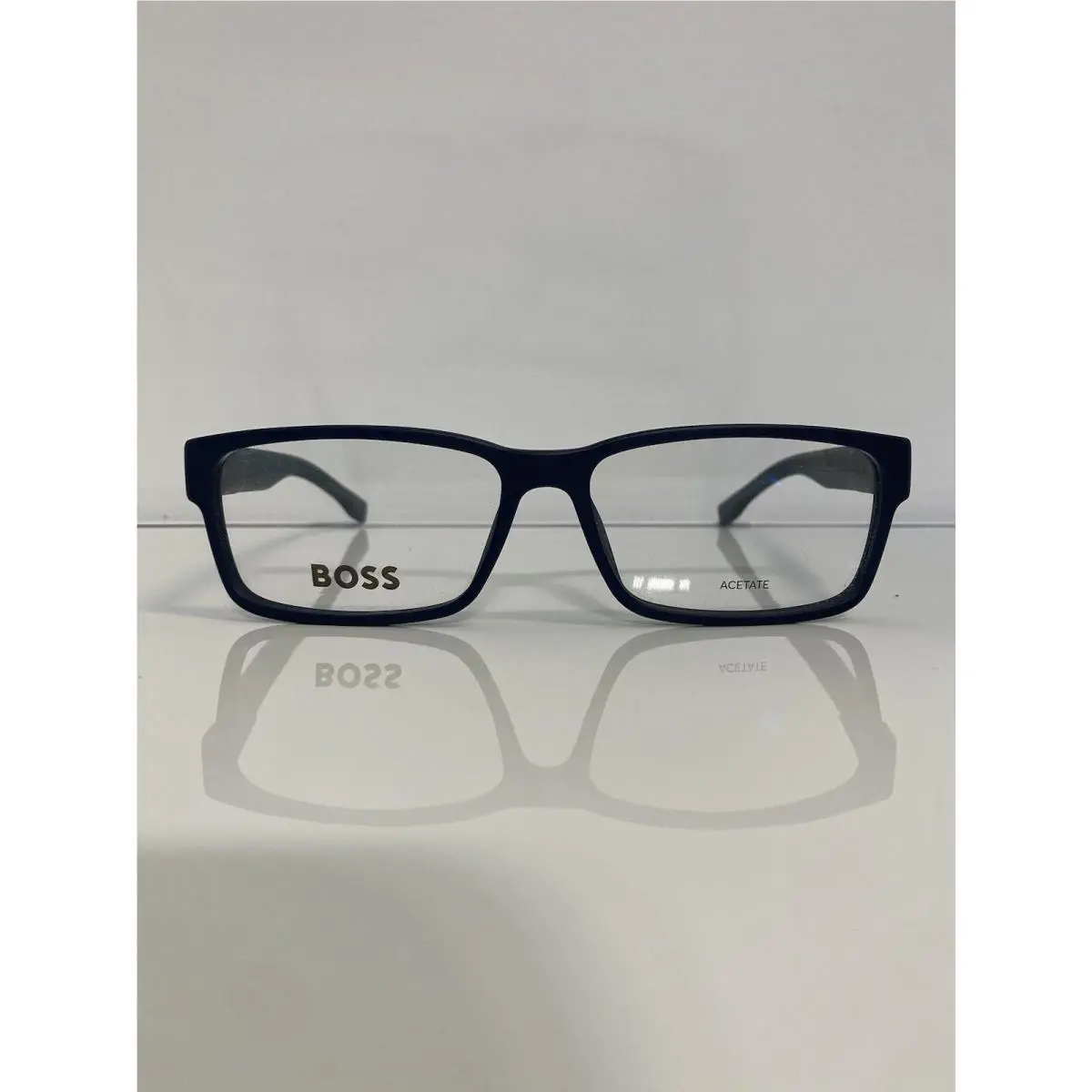 797IT Satin Blue Acetate Bold Acetate Men s Eyeglasses 56mm by Hugo Boss