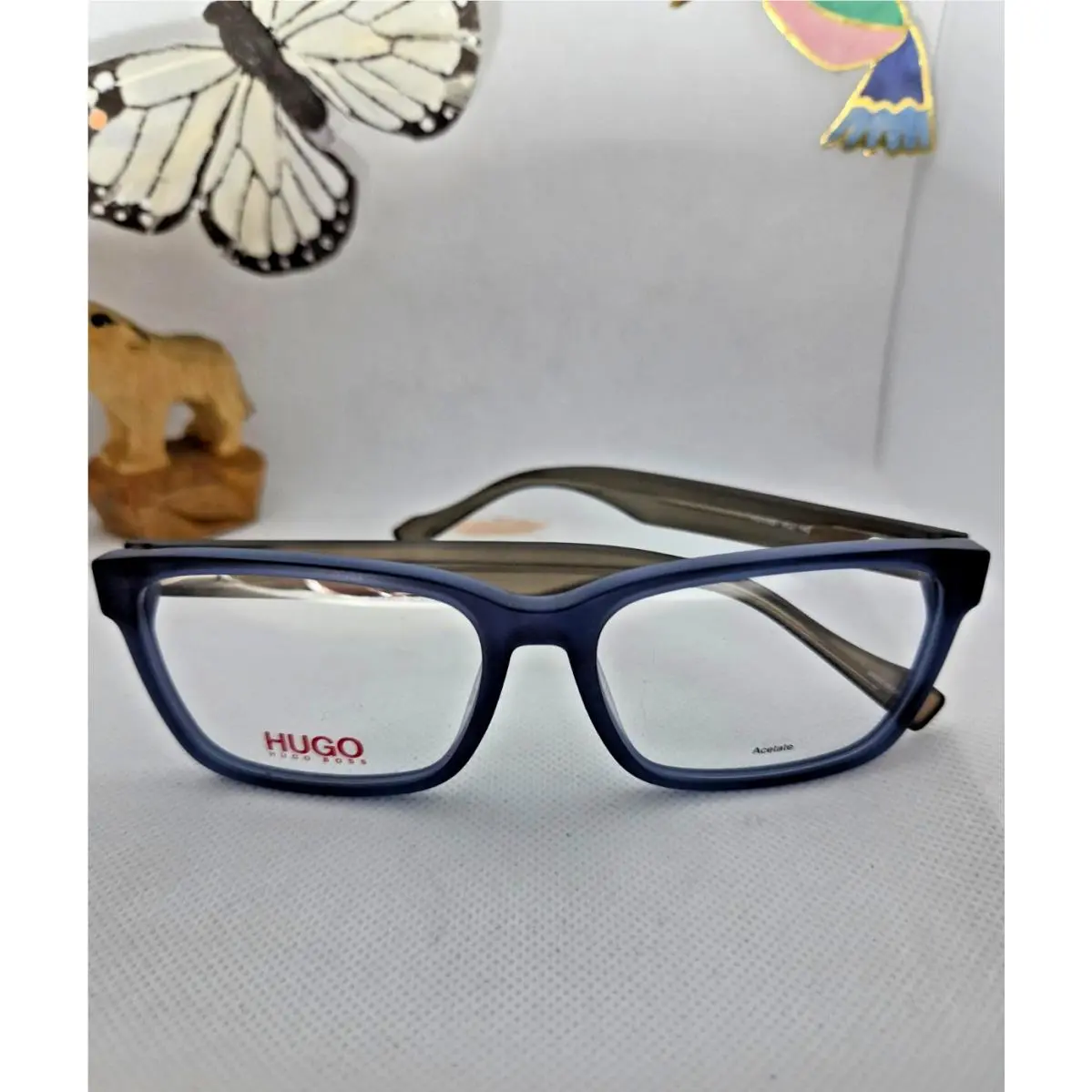 Hugo by Hugo Boss: HG 0182 Fll Matte Blue Eyeglasses 55/16/140
