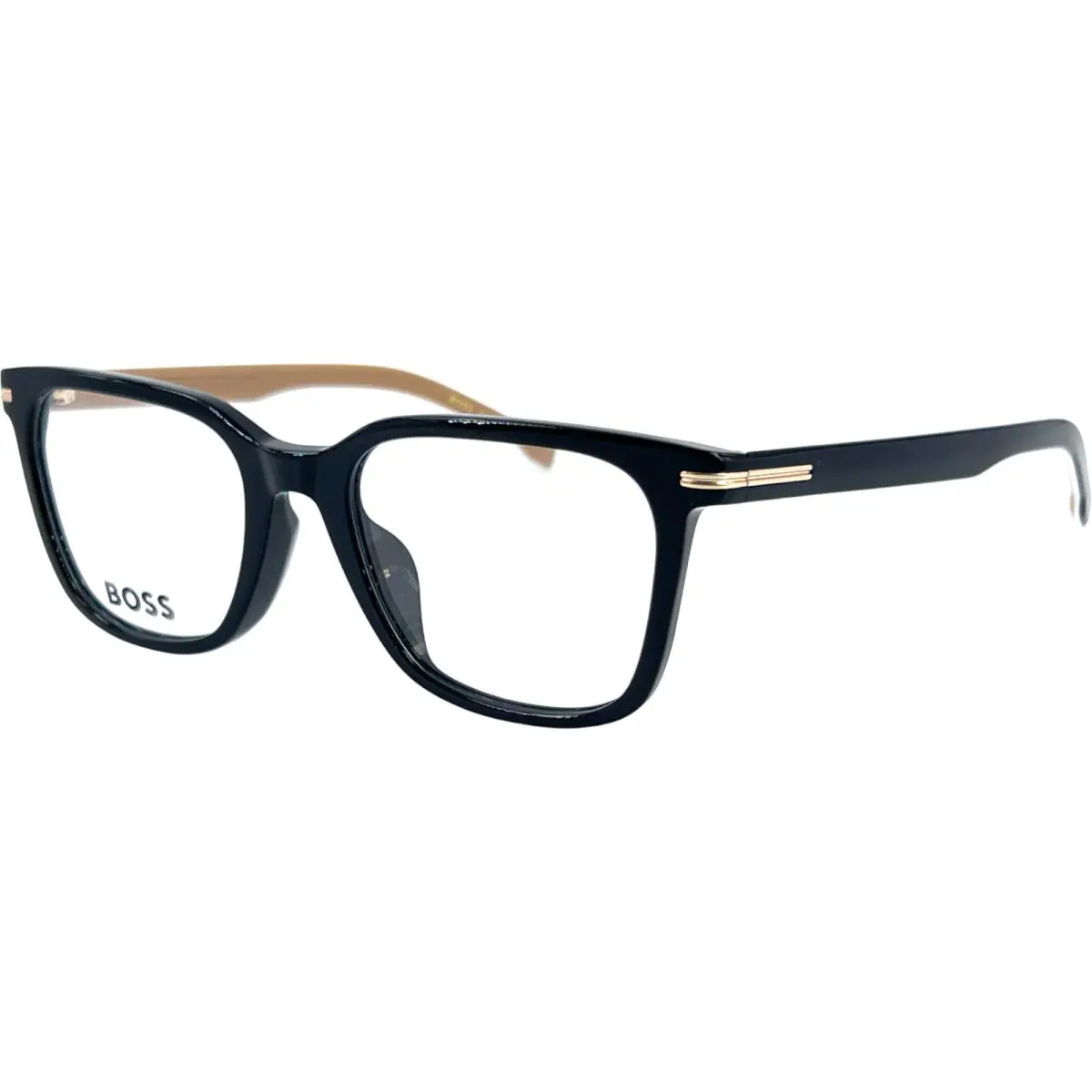 Hugo Boss 1541 F Mens Plastic Eyeglass Frame 00WM Blackbeige 52-19 - Frame: Black