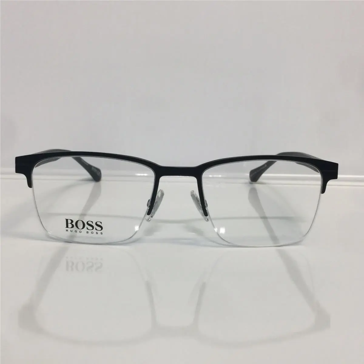 Hugo Boss 1120 003 Matte Black Semi-rimless Eyeglasses 54mm