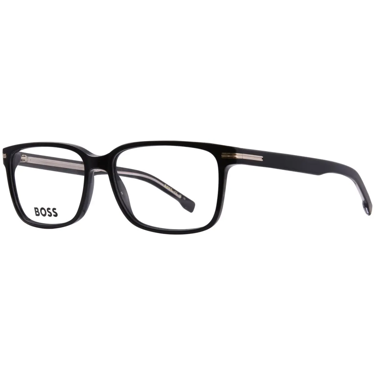 Hugo Boss 1511 807 Eyeglasses Frame Men`s Black Full Rim Rectangle Shape 55mm