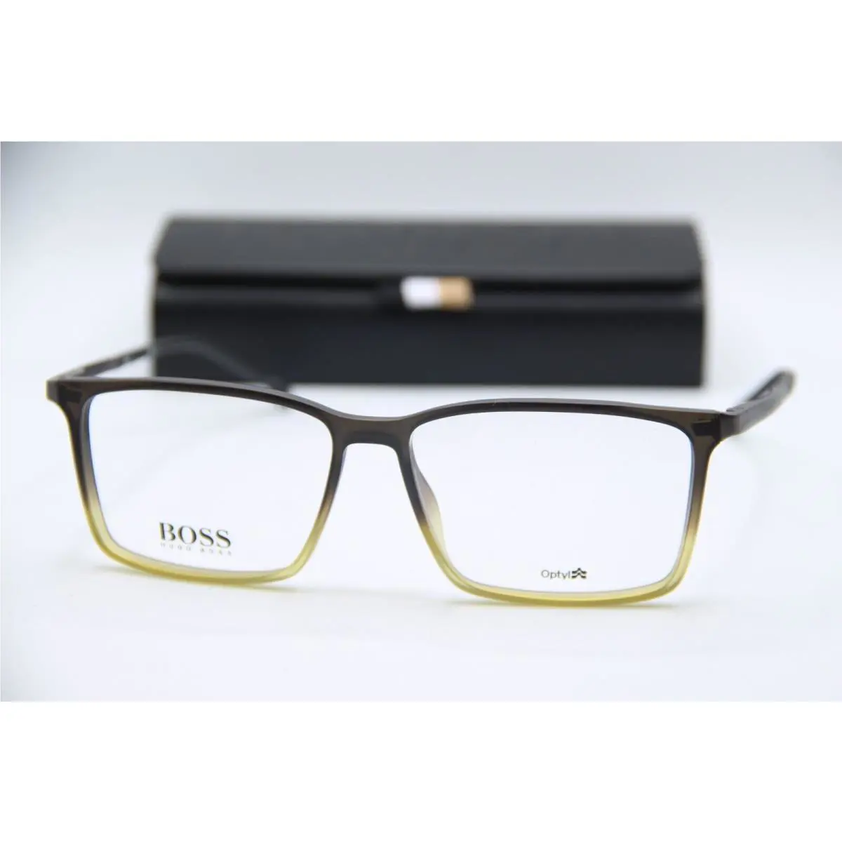 Hugo Boss 1251 Aai Black Yellow Designer Eyeglasses W/case 57-15