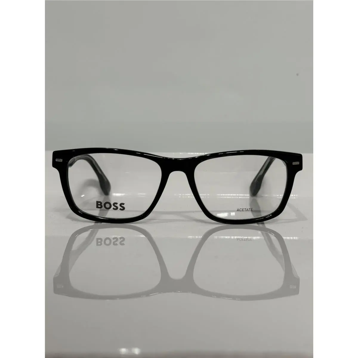 1354U 807 Black Bold Acetate Unisex Eyeglasses 55mm by Hugo Boss