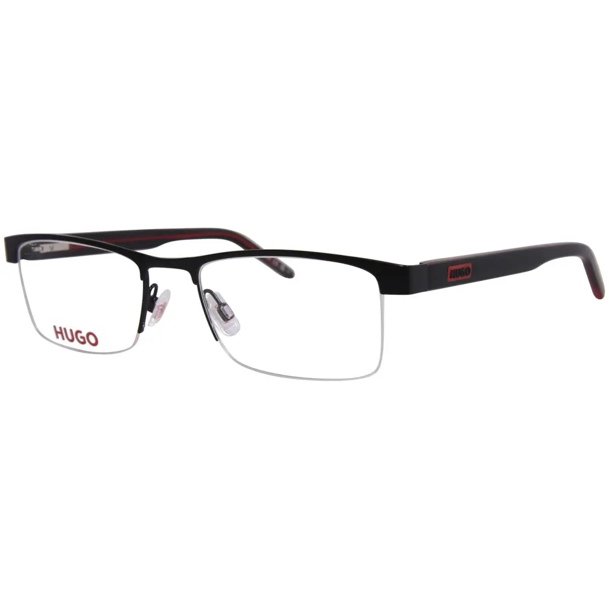 Hugo Boss HG-1199 003 Eyeglasses Men`s Matte Black Semi Rim Rectangle Shape 53mm