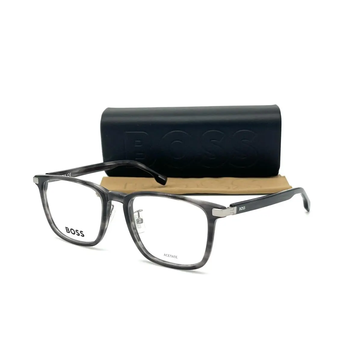 Hugo Boss 1408 2W8 Gray Horn / Demo Lens 54mm Eyeglasses