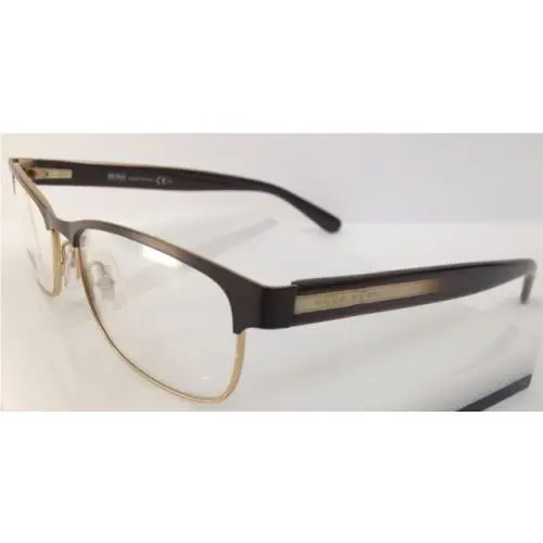0616 5JU Matte Brown W/gold Metal Eyeglasses Frame 53-16-140 Bold Top by Hugo Boss