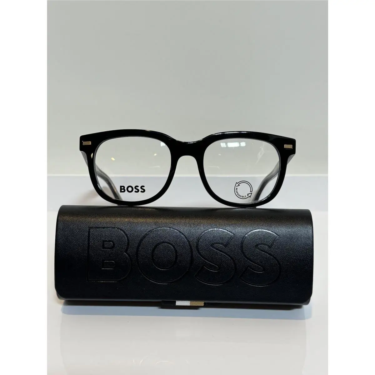 1444/N 807 Black Bold Unisex Eyeglasses 52mm by Hugo Boss