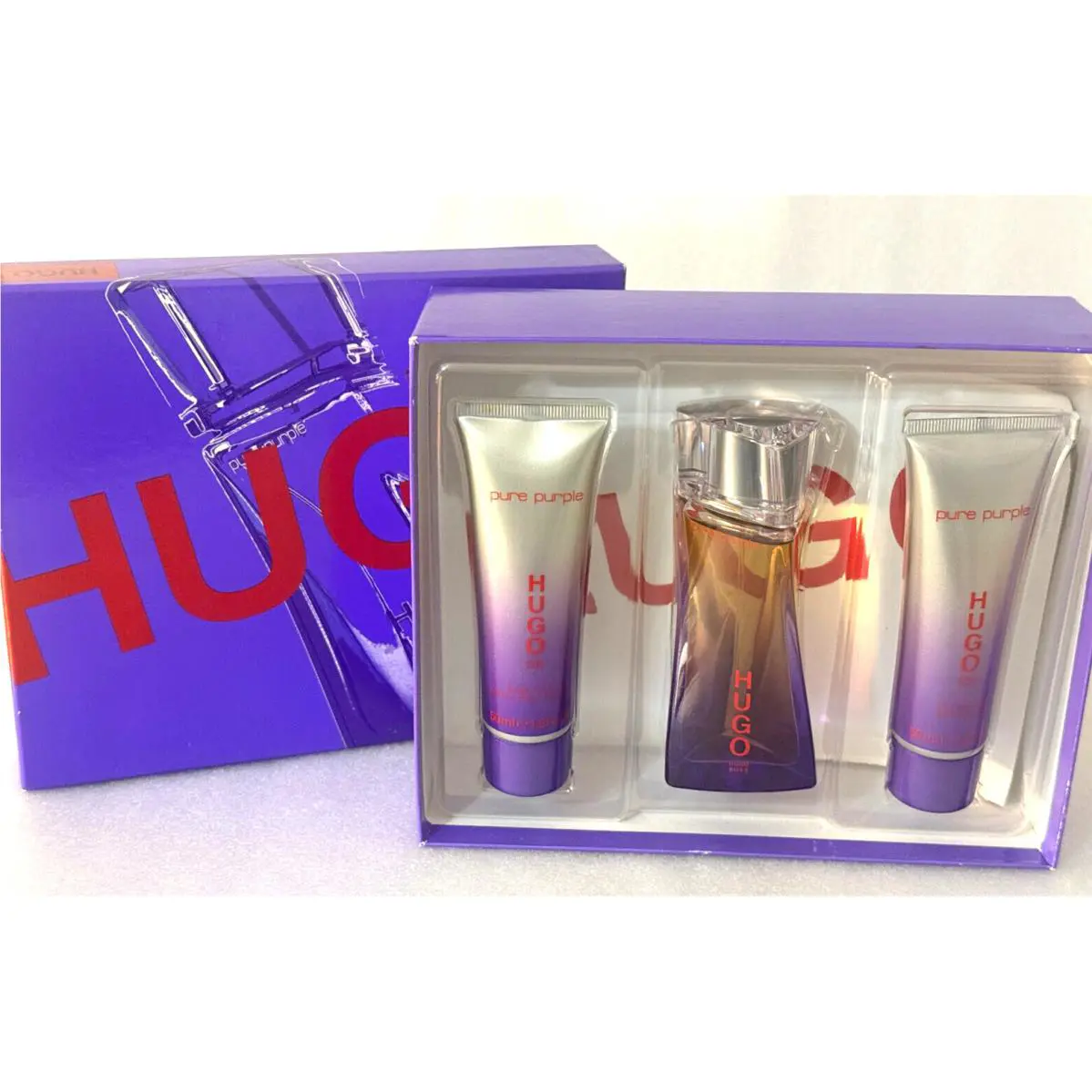 Hugo Boss Pure Purple Women`s 1.6 oz Edp Spray/1.6 oz Body Lotion/1.6 SG