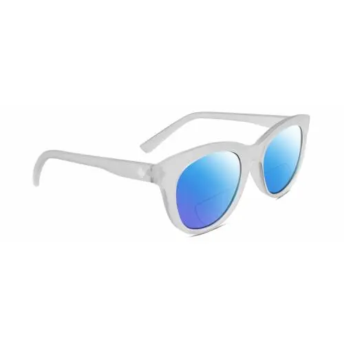 Spy Optics Boundless Cat Eye Polarized Bifocal Sunglasses Crystal 53mm 41 Option Blue Mirror by SPY Optics