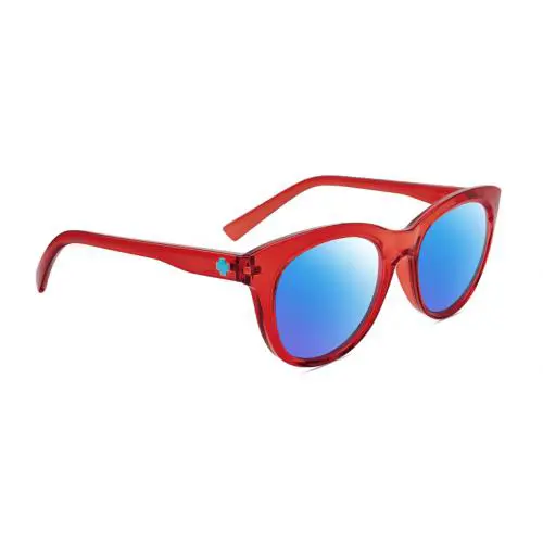 Spy Optics Boundless Unisex Cat Eye Polarized Sunglasses Red Crystal 53mm 4 Opt - Frame: Multicolor, Lens: Blue Mirror Polar