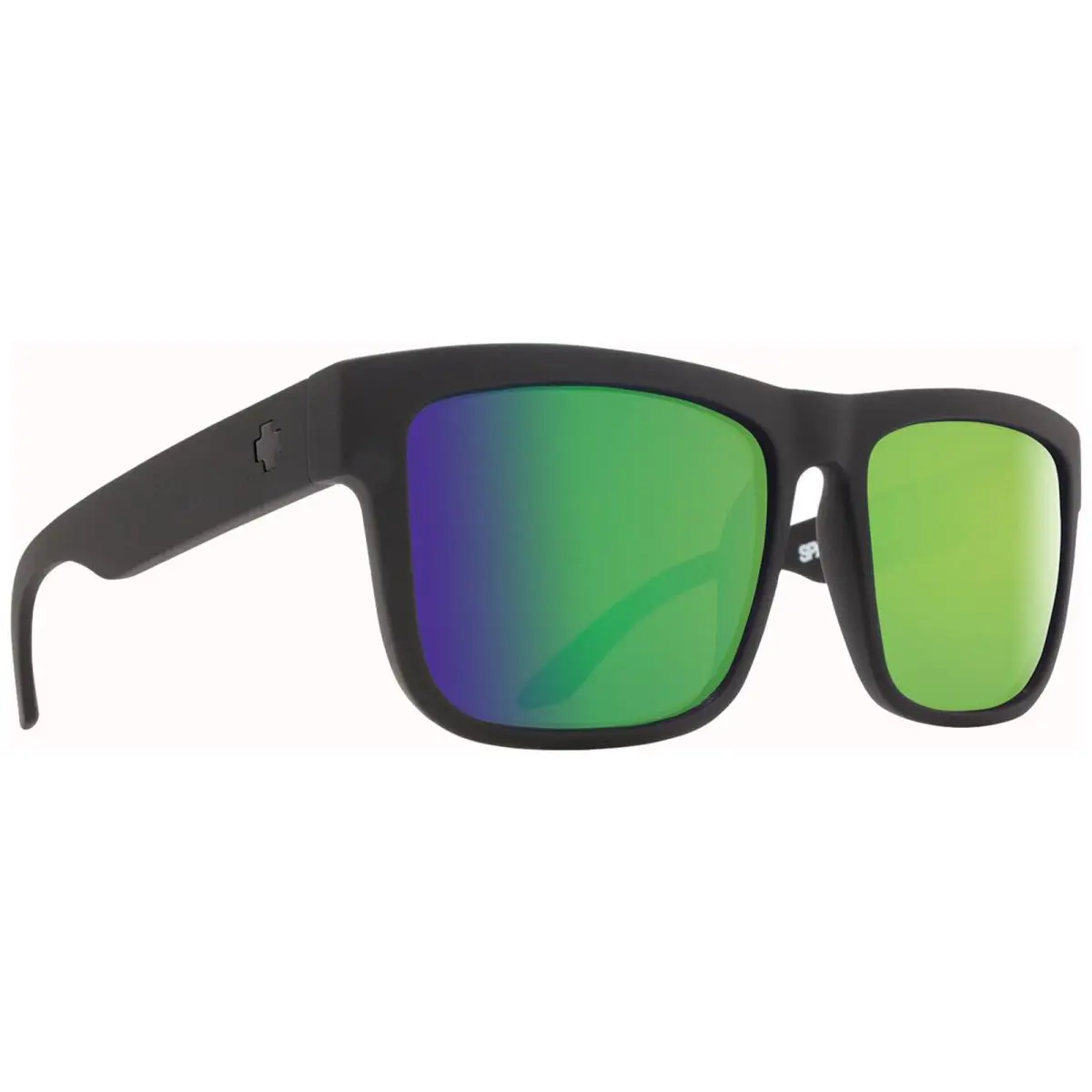 Spy Optic Discord Polarized Men`s Matte Black Square Sunglasses - 673119374861 - Frame: Matte Black, Lens: Green